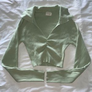 sage green collared long sleeve   Size:M  Brand: dreamers by debut